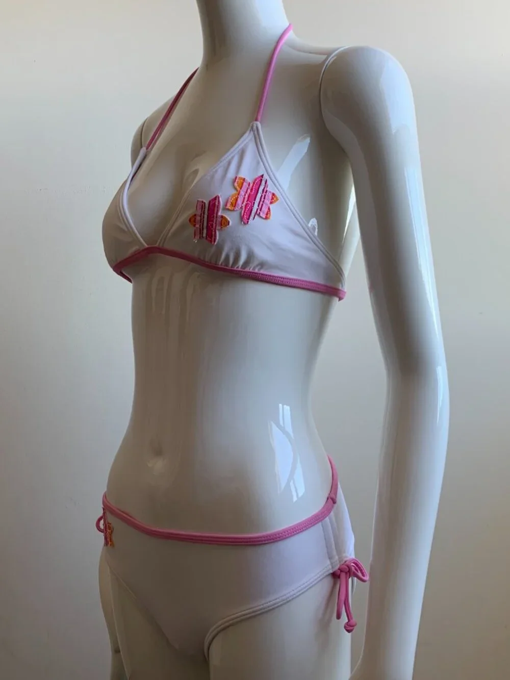 Billabong Girls Kids swim white & pink bikini billi girls